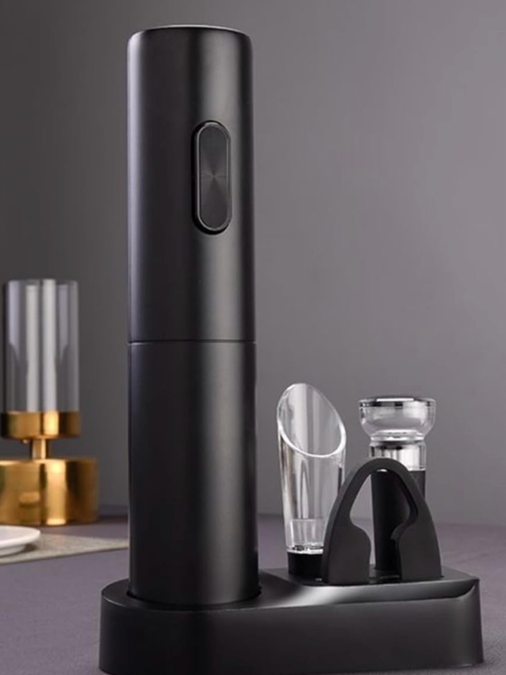 Electric Wine Bottle Opener Set in Matte Black